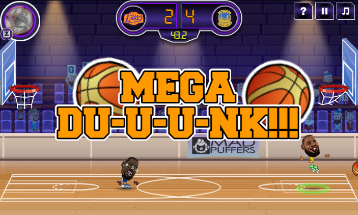 Basketball Legend gameplay showing activation of the freeze power-up.